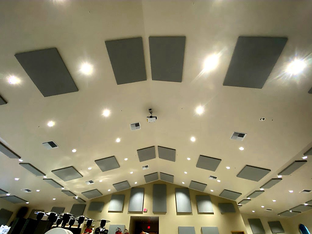 Vertical Hanging Panels (Bethany Korean Church) | LA Sound Panels